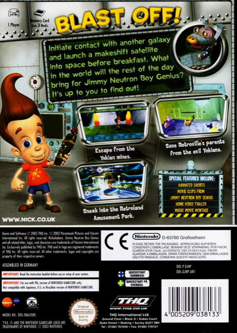Nickelodeon Jimmy Neutron - Boy Genius - Dos