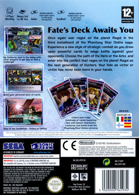 Phantasy Star Online Episode III : C.A.R.D. Revolution - Dos