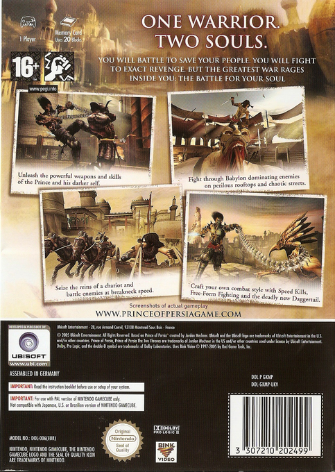 Prince of Persia : Les Deux Royaumes - Dos