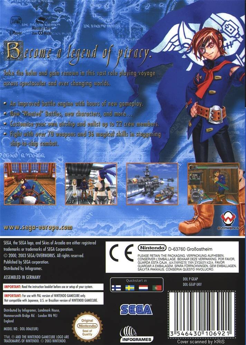Skies of Arcadia Legends - Dos