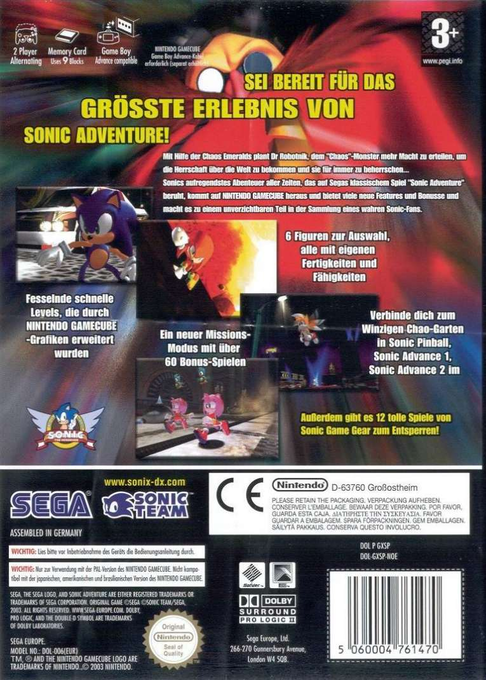 Sonic Adventure DX : Director's Cut - Dos