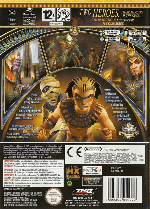 Sphinx et la Malédiction de la Momie - Dos