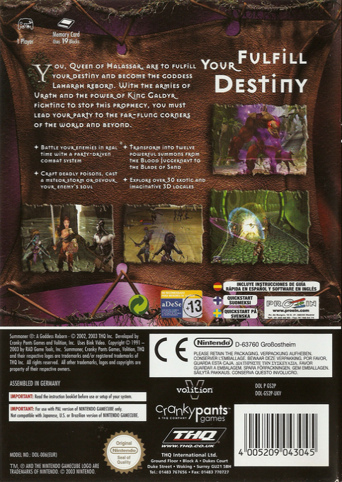 Summoner : La Déesse Réincarnée - Dos