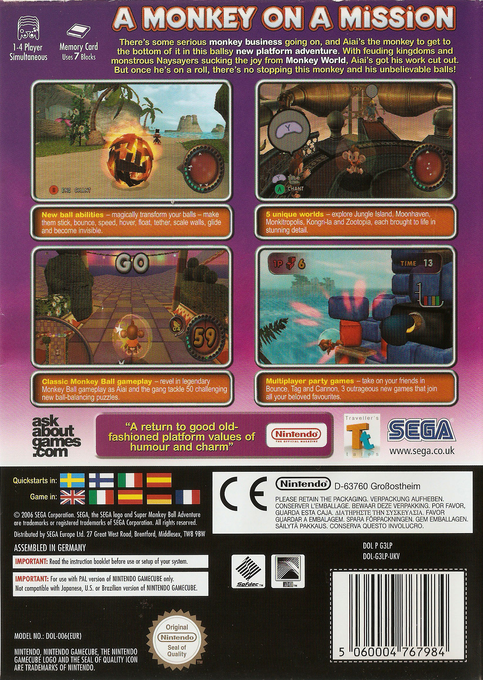 Super Monkey Ball Adventure - Dos