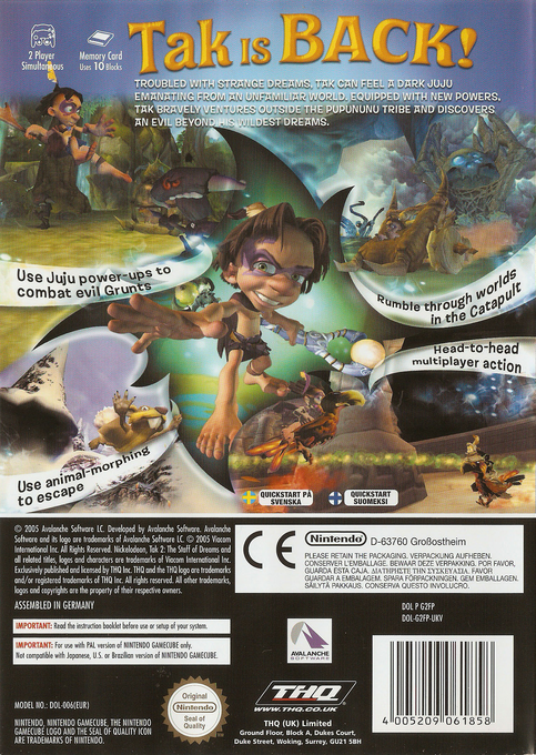 Tak 2 : Le Sceptre des Rêves - Dos