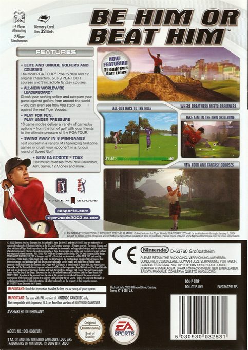 Tiger Woods PGA Tour 2003 dos