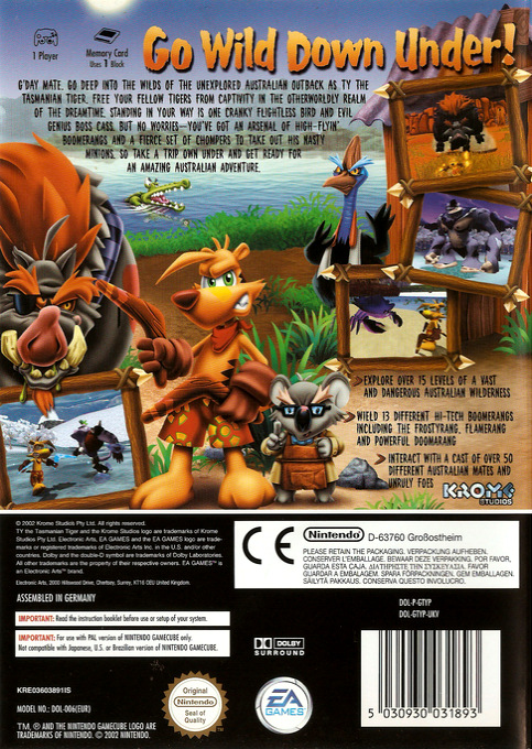 Ty : Le Tigre de Tasmanie - Dos