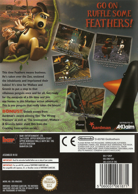 Wallace & Gromit dans Le Project Zoo - Dos