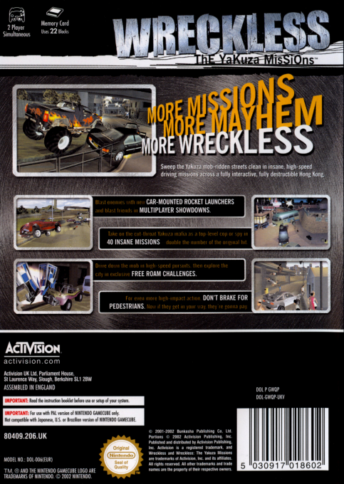 Wreckless : The Yakuza Missions - Dos