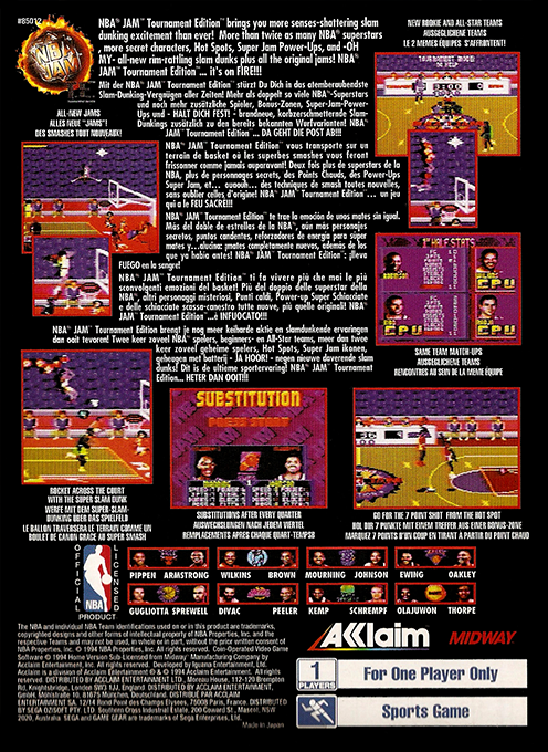 NBA Jam Tournament Edition - Dos