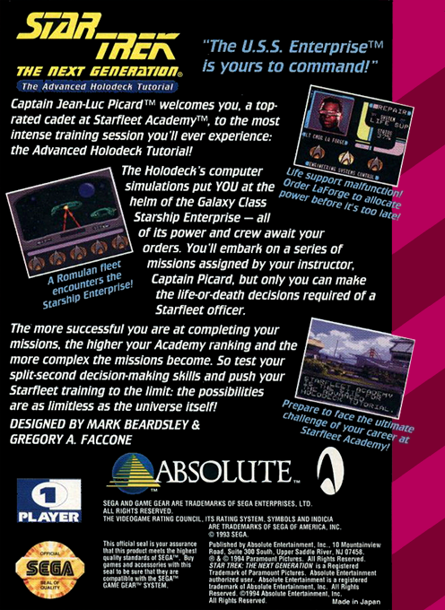 Star Trek : The Next Generation, The Advanced Holodeck Tutorial - Dos