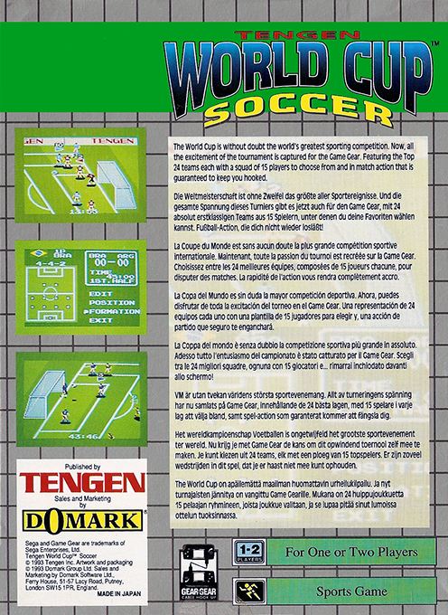 Tengen World Cup Soccer - Dos