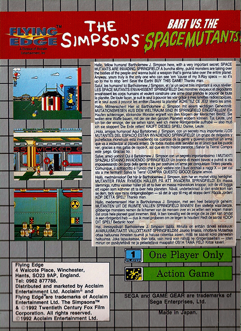 The Simpsons : Bart vs the Space Mutants - Dos