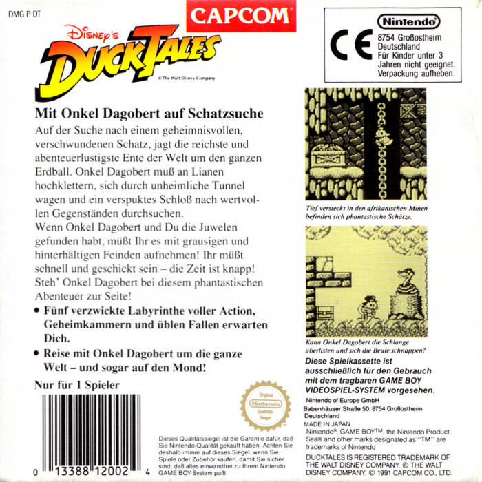 DuckTales : La Bande à Picsou - Dos