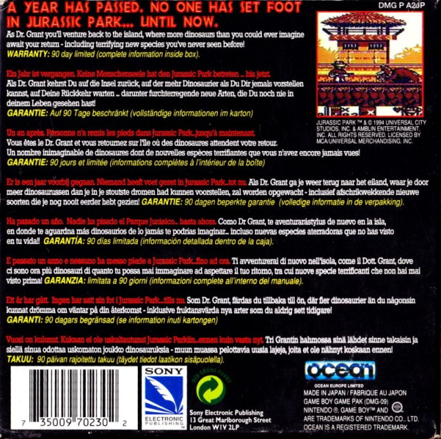 Jurassic Park Part 2 : The Chaos Continues - Dos