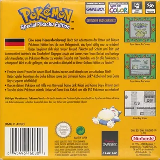 Pokémon : Version Jaune, Édition Spéciale Pikachu dos