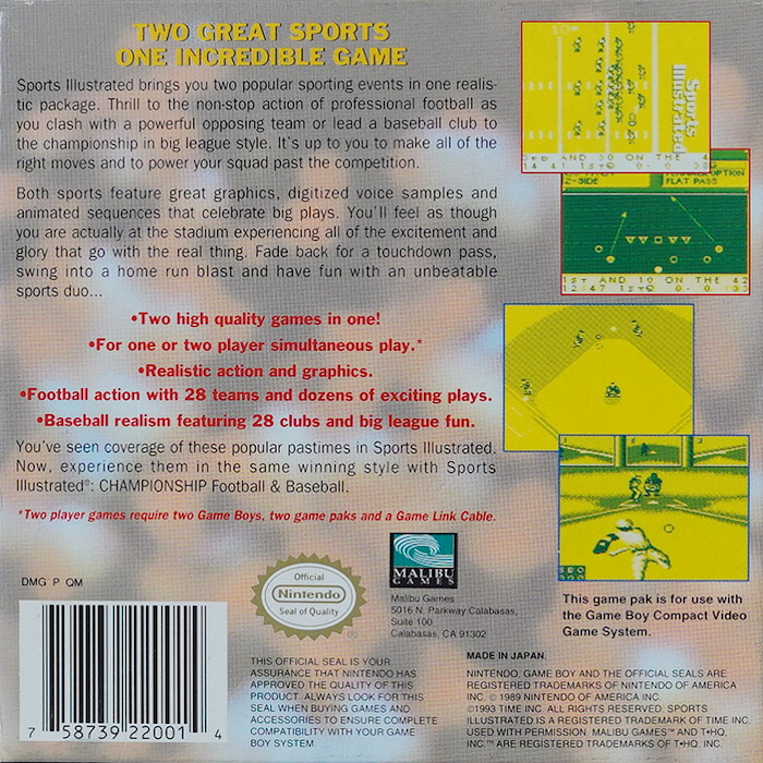 Sports Illustrated : Football & Baseball - Dos