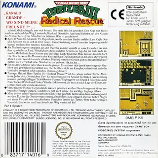 Teenage Mutant Ninja Turtles III : Radical Rescue dos