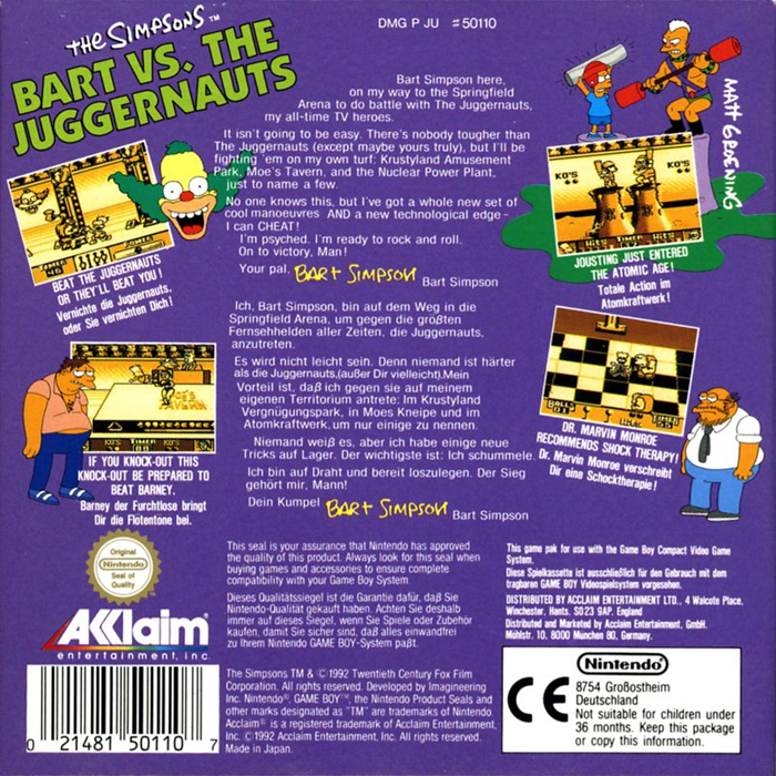 The Simpsons : Bart vs. the Juggernauts - Dos
