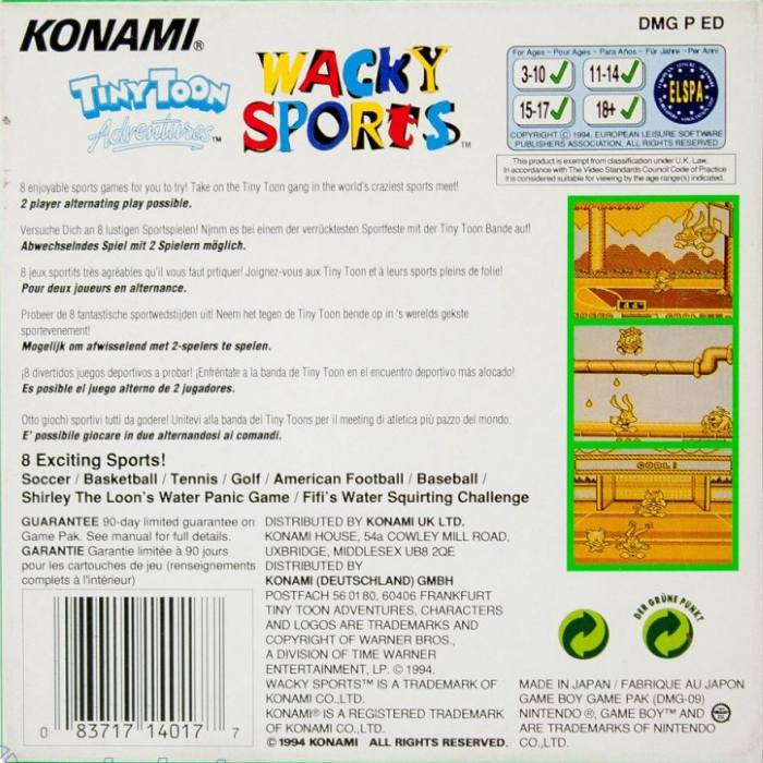 Tiny Toon Adventures : Wacky Sports - Dos