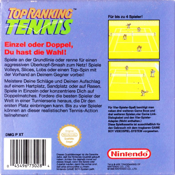 Top Rank Tennis - Dos