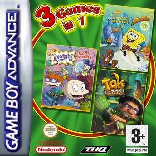3 Games In 1 - Rugrats - I Gotta Go Party + Spongebob Squarepants - Supersponge + Tak And The Power Of Juju