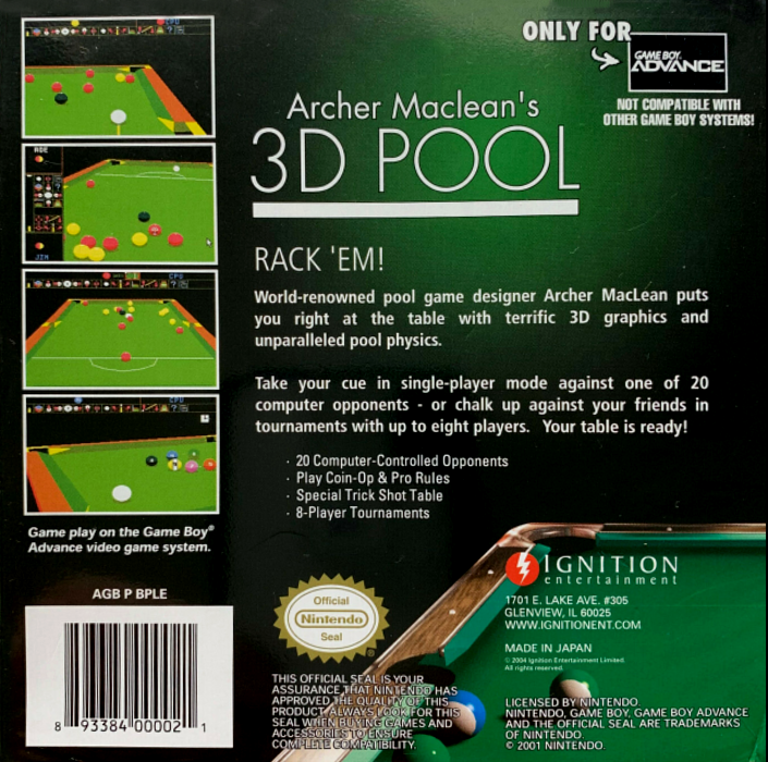 Archer Maclean's 3D Pool - Dos