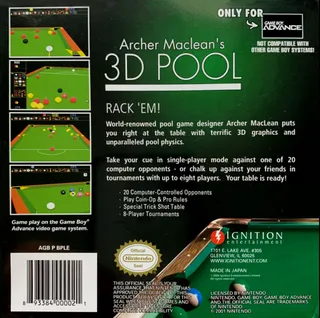 Archer Maclean's 3D Pool dos