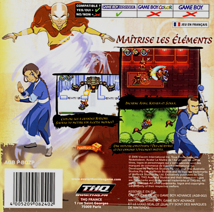 Avatar : Le Dernier Maître De L'air - Dos