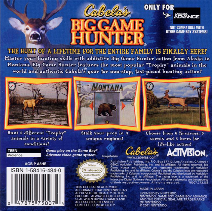 Cabela's Big Game Hunter - Dos