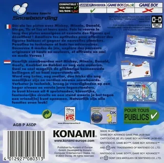 Disney Sports : Snowboarding dos