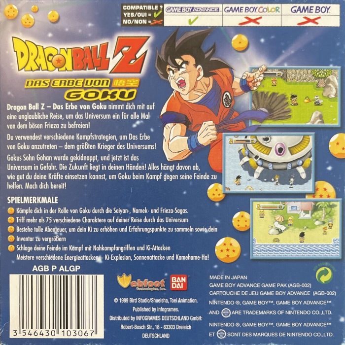 Dragon Ball Z : L'Héritage de Goku dos