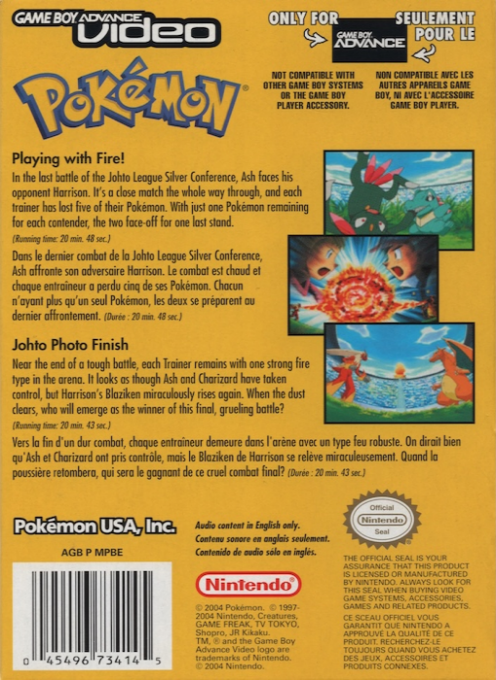 Game Boy Advance Video : Pokémon, Volume 1 - Dos