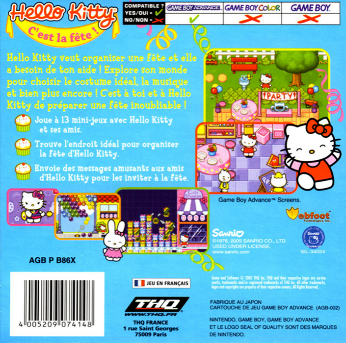 Hello Kitty : C'est La Fête ! - Dos