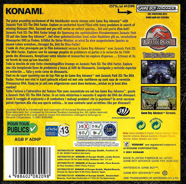 Jurassic Park III : The DNA Factor - Dos