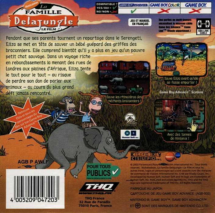 La Famille Delajungle : Le Film - Dos