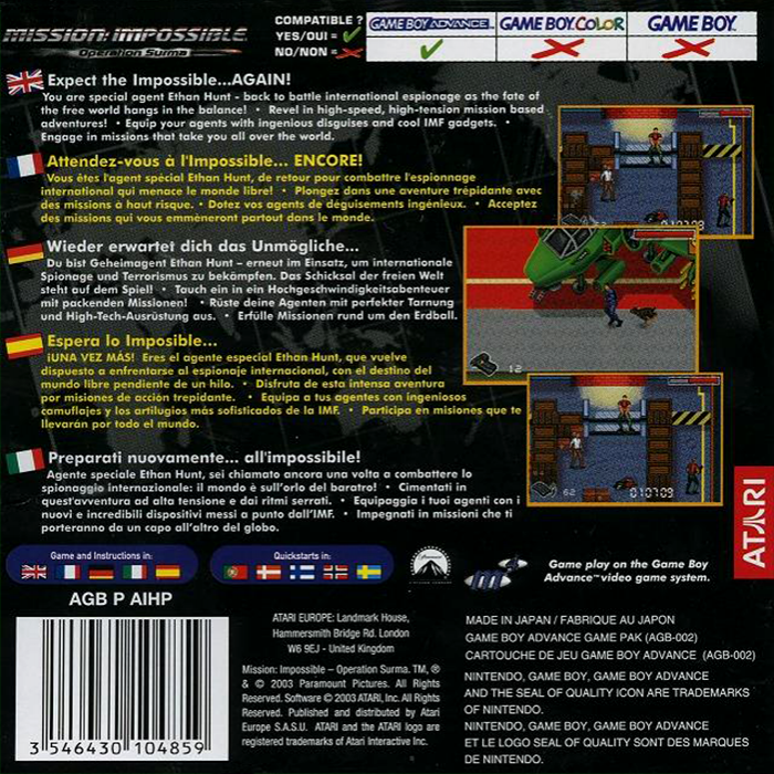 Mission : Impossible : Operation Surma - Dos