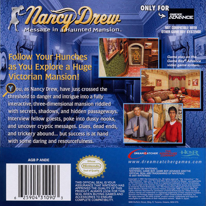 Nancy Drew : Message in a Haunted Mansion - Dos