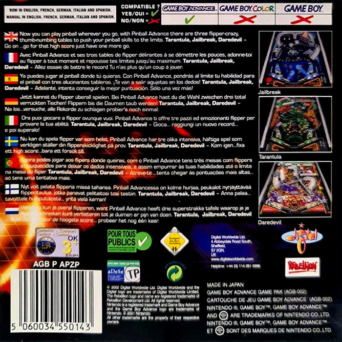 Pinball Advance - Dos