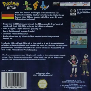 Pokémon : Version Saphir dos