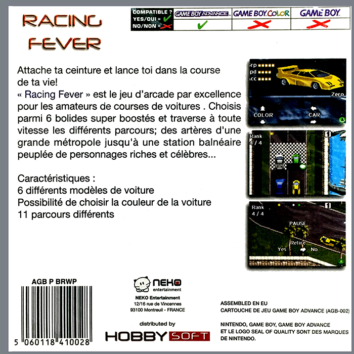 Racing Fever - Dos
