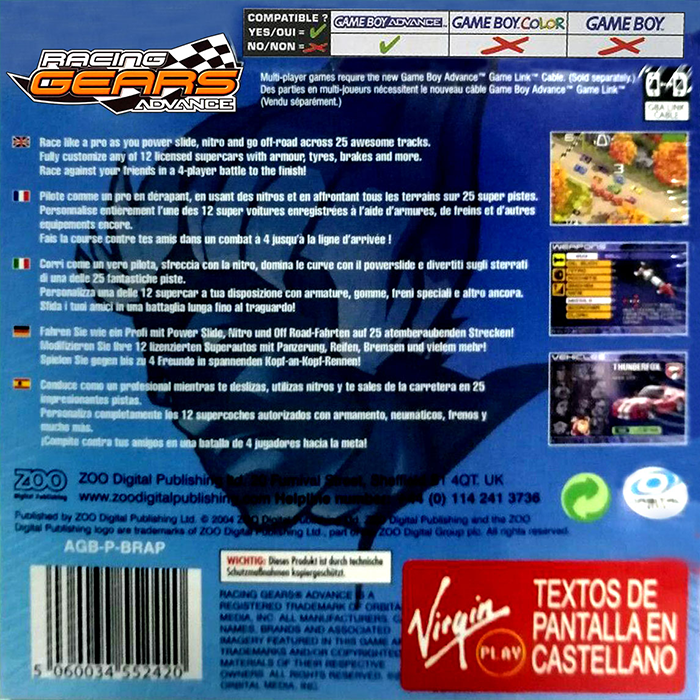 Racing Gears Advance - Dos