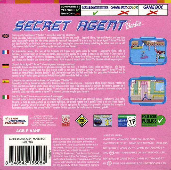 Secret Agent Barbie : Royal Jewels Mission - Dos