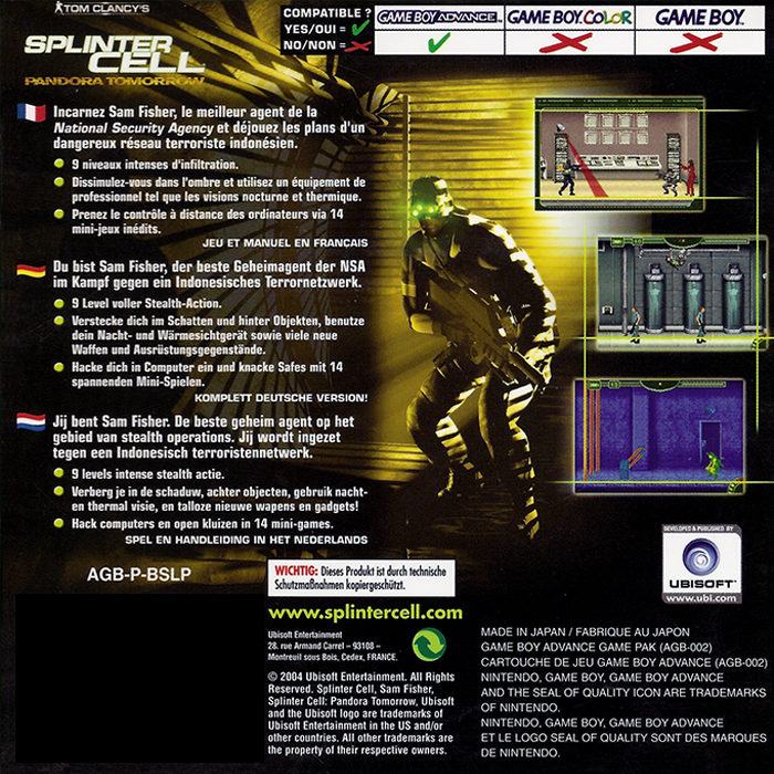 Tom Clancy's Splinter Cell : Pandora Tomorrow - Dos