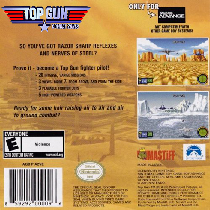 Top Gun : Combat Zones - Dos