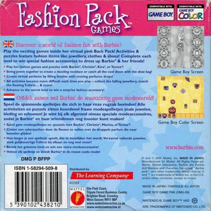 Barbie : Fashion Pack Games - Dos