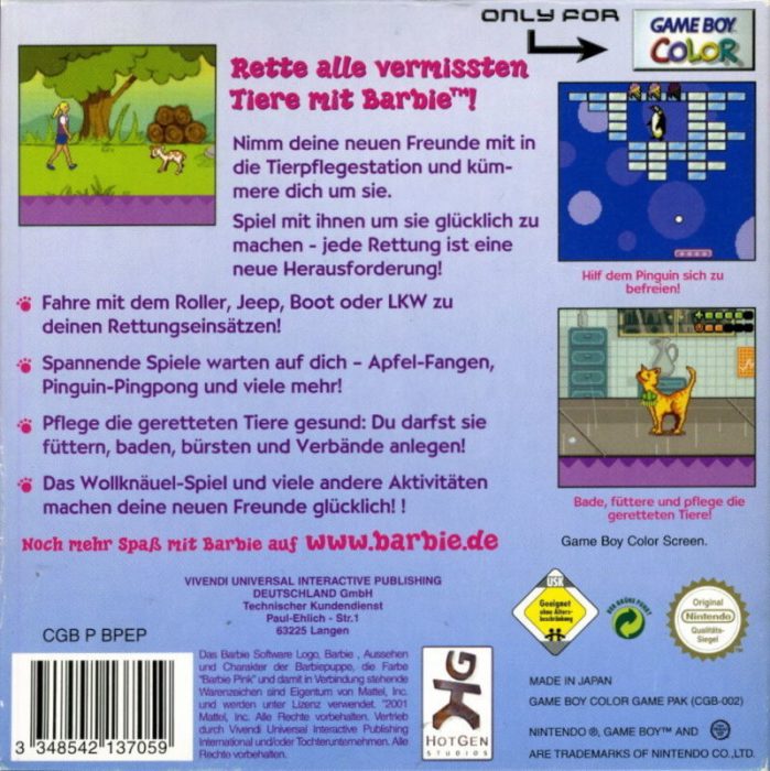Barbie : Pet Rescue - Dos