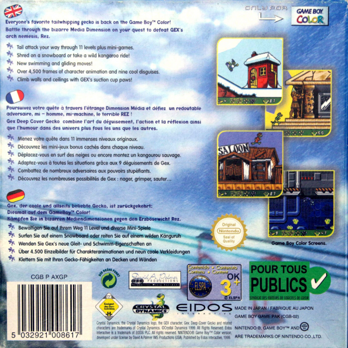 Gex 3 : Deep Pocket Gecko - Dos