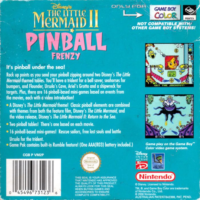 La Petite Sirène 2 : Pinball Frenzy dos
