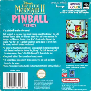 La Petite Sirène 2 : Pinball Frenzy dos